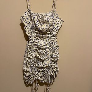Floral dress, size xs, ruched with drawstrings